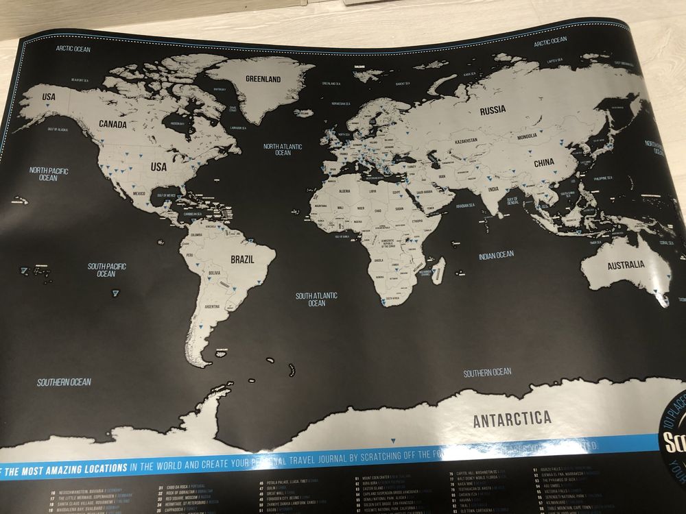 Scratch poster скреч карта на света