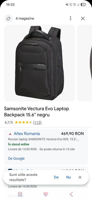 Vand ghiozdan Samsonite nou