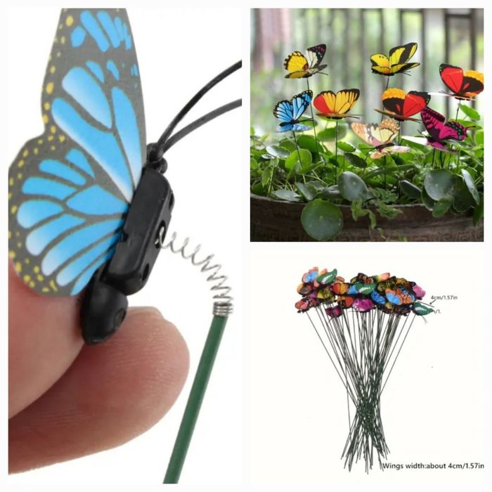 Продаются  декоративные 3Д бабочки на палочках