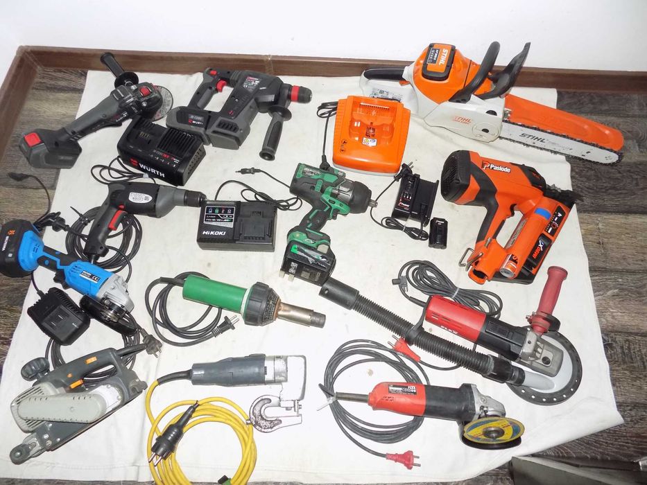 Slefuitor beton Flex , pistol cuie Paslode, scule Wurth Leister Trumpf