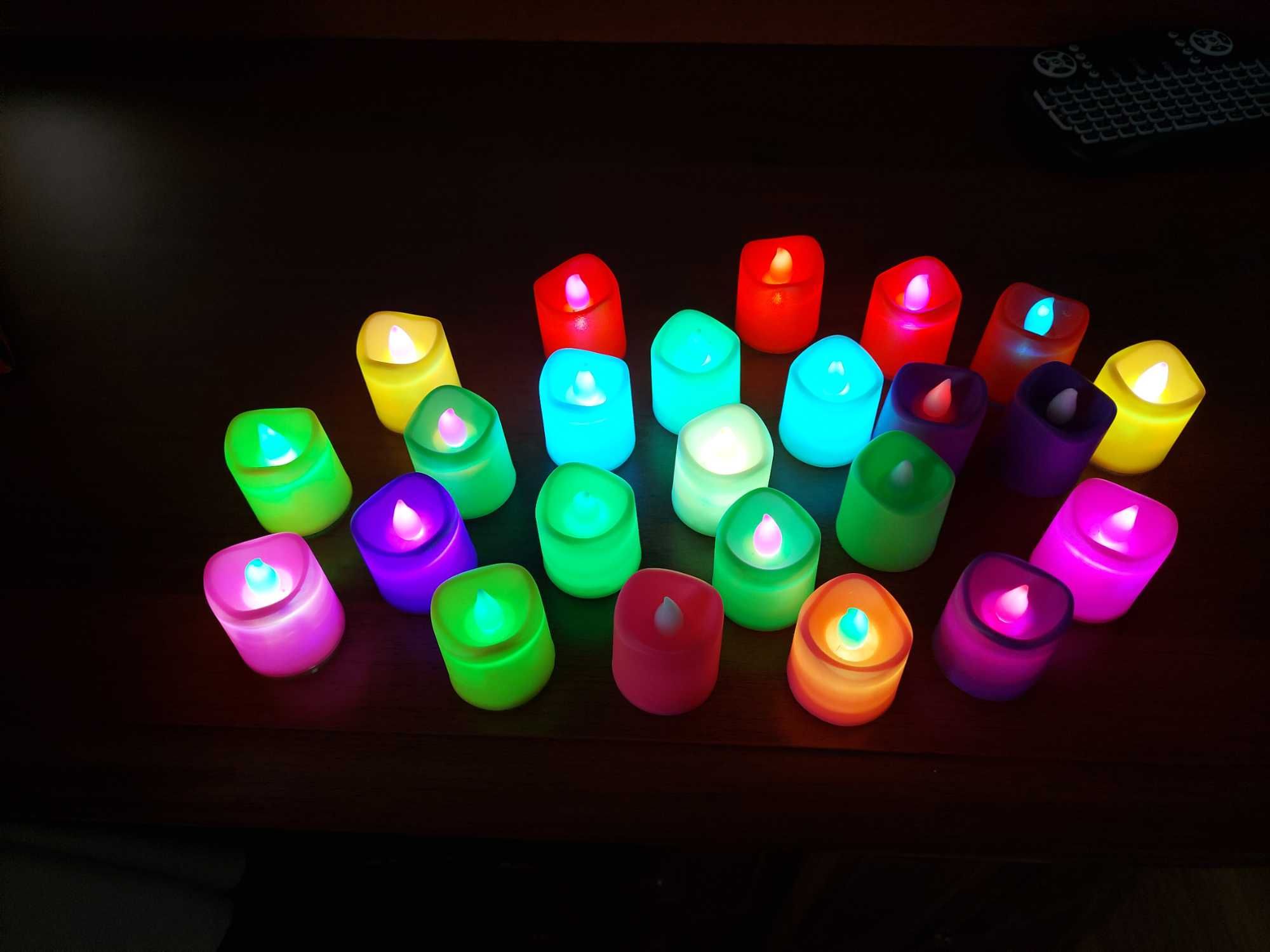 Новые электронные свечи со светомузыкой разноцветные