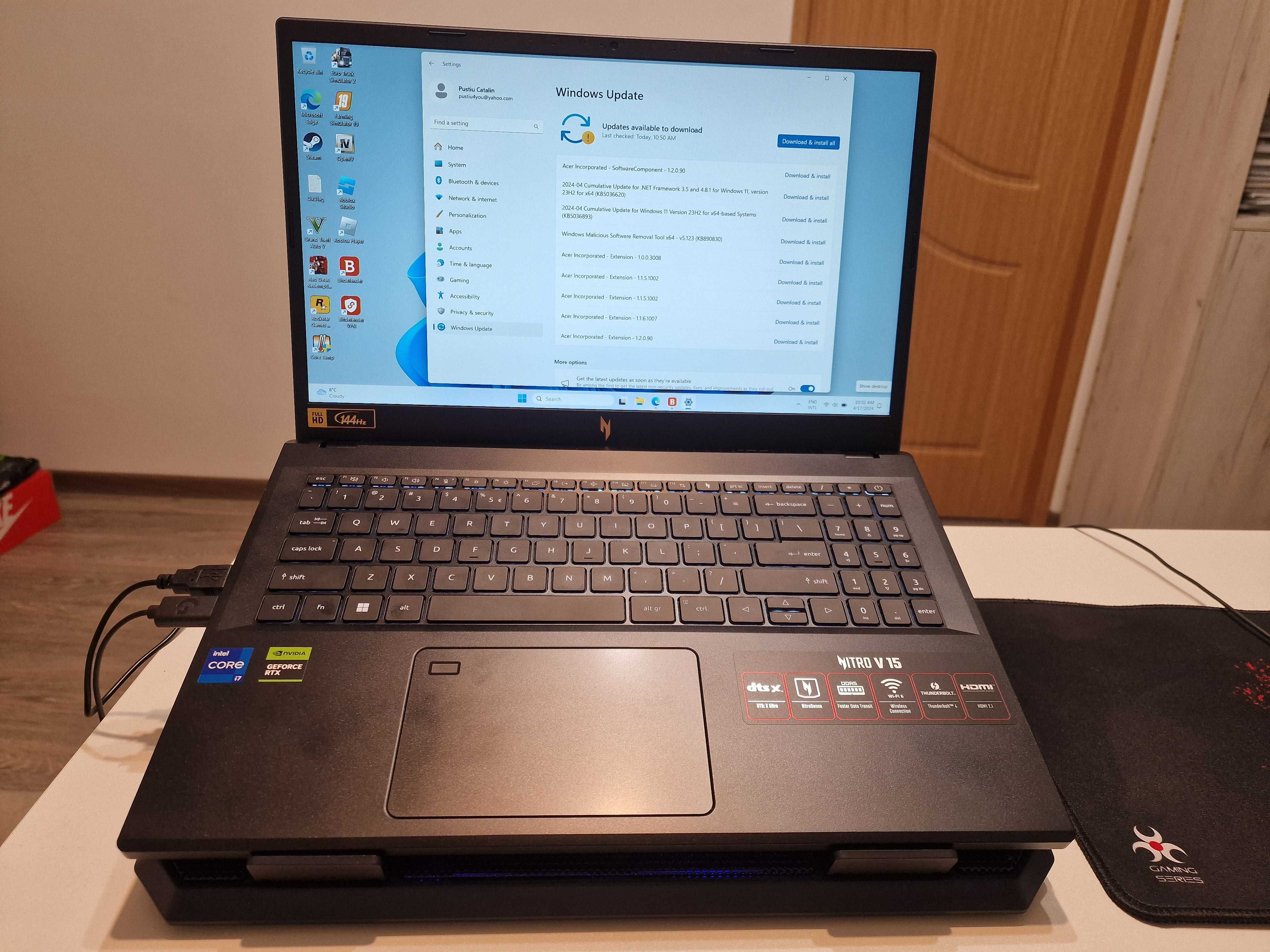 Laptop Gaming Acer Nitro V 15 I7-13620H, garantie