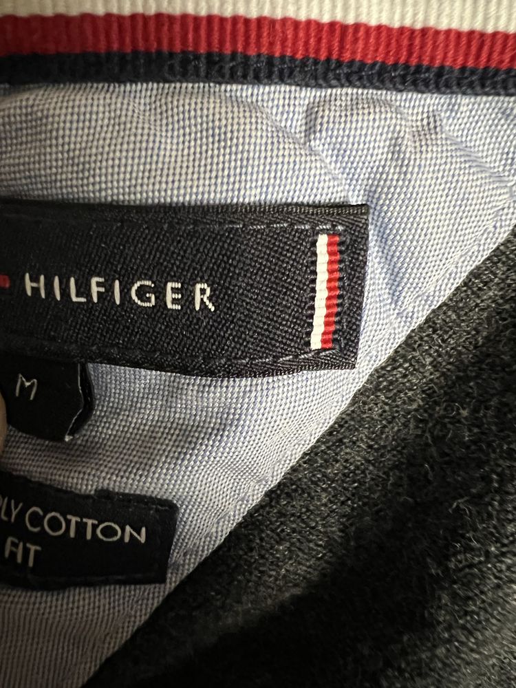 Tricou stil polo Tommy Hilfiger Gri 100% original