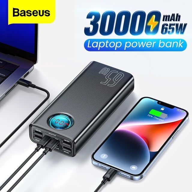 Внешний аккумулятор Power Bank Baseus 30000mAh, 65W.