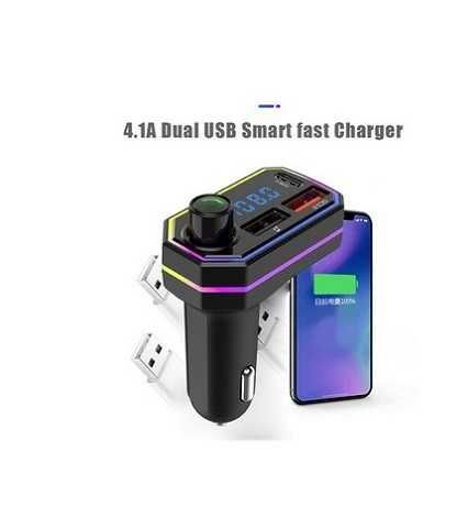 incarcator auto 2usb + type c modulator bluetooth auto fm