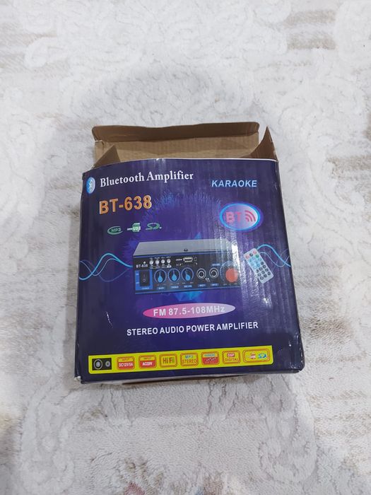 Amplificator Bluetooth BT-638, MP3, FM, Karaoke, Telecomandă – Nou