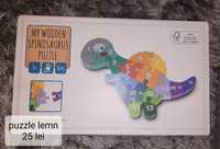 Puzzle lemn model dinozaur