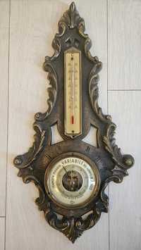 Vând termometru barometru vintage vechi bronz