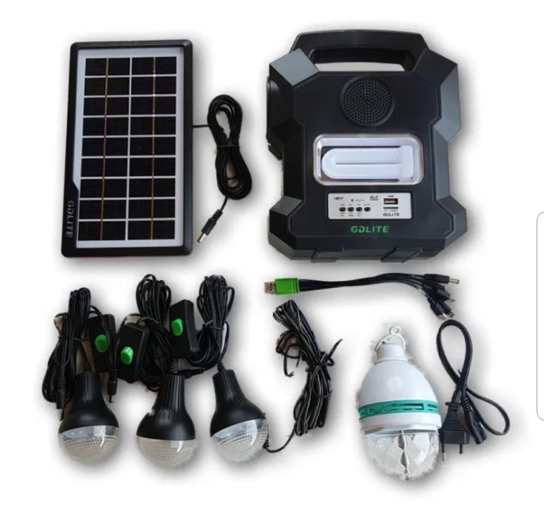 Kit solar portabil Gdlite GD-1000A USB blueetoth MP3 Radio 4 becuri