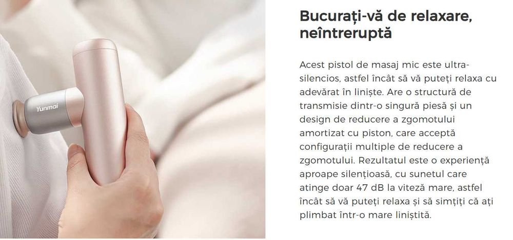 Pistol de masaj Extra Mini, XIAOMI Yunmai, aluminiu ROZ pal, nou