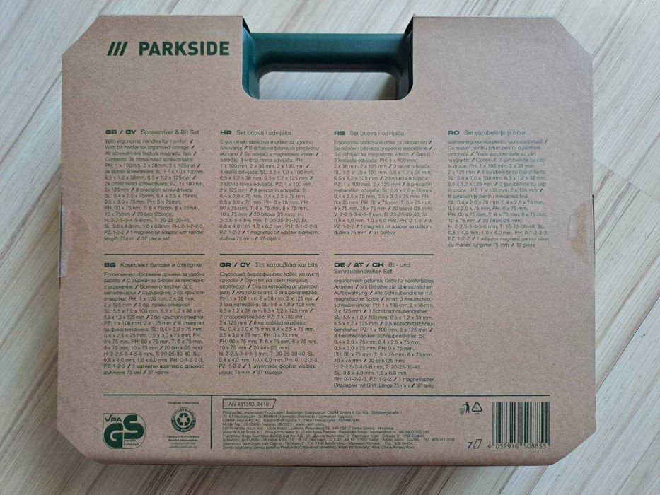 Акум. Безчетков Ударен Винтоверт PARKSIDE/ Отвертки Parkside- 37 части