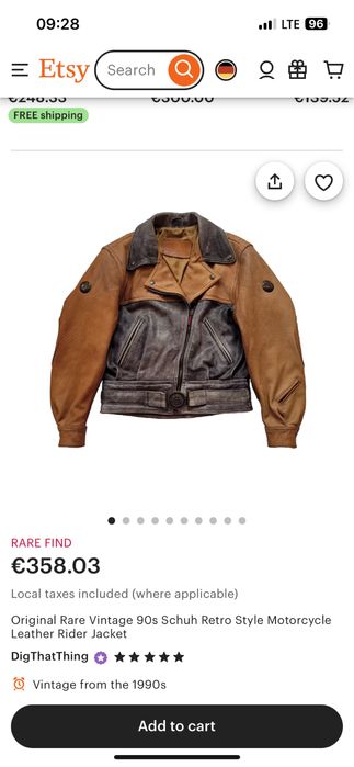 Geaca piele Schuh , model vintage