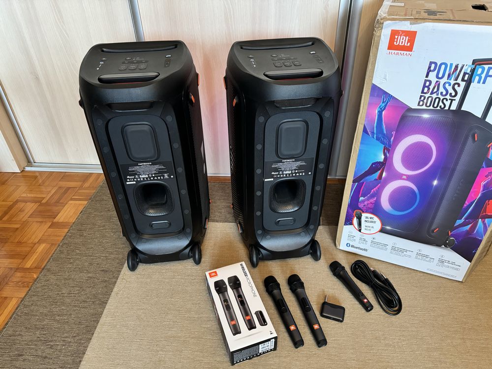 2 x JBL Partybox 310,Karaoke, 18H + 3 microfoane,2 wireless JBL