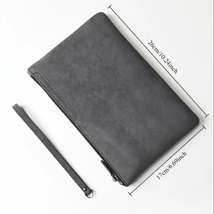 Елегантен Мъжки калъф в сиво 26х17см