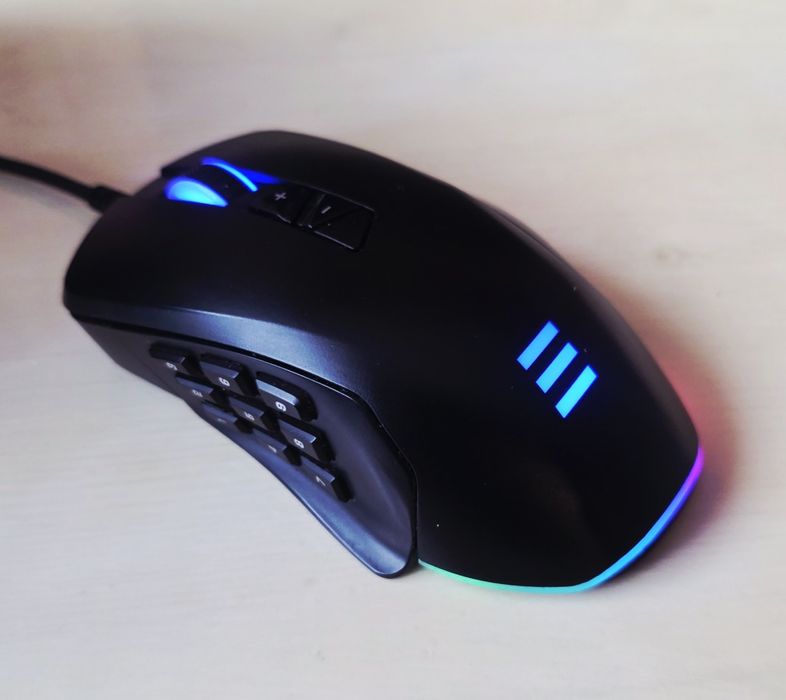 Mouse gaming RGB Cepter Gladius MMO 10000 DPI 14 butoane