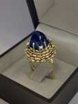 Inel designer aur cu diamante si lapis lazuli