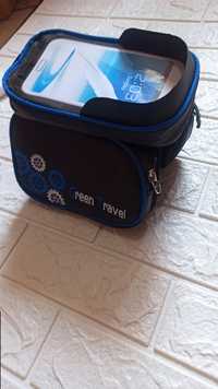 Сумка с двоиным карманом вело сумка, для телефона и мелочей