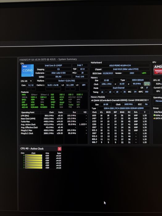 Kit i5-12400f+32GB Ram+H610M