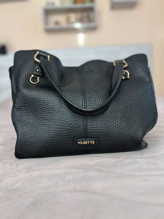 Musette чанта от естествена кожа | Като нова | Побира формат А4