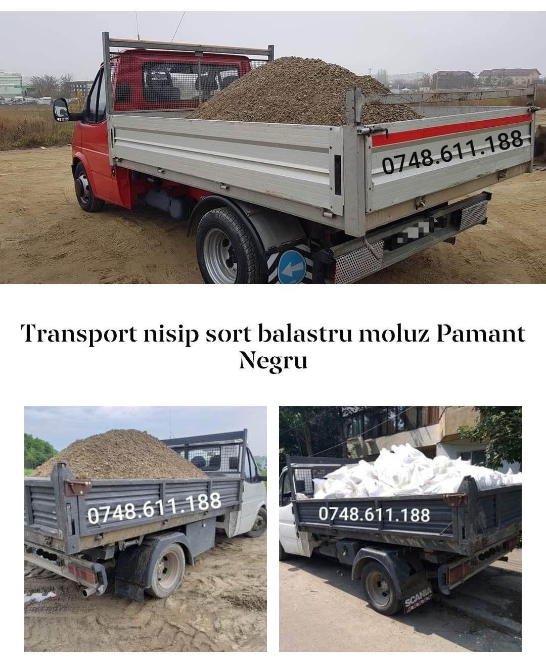 Nisip,Sort,Balastru,Piatra,Pământ Negru,Moluz