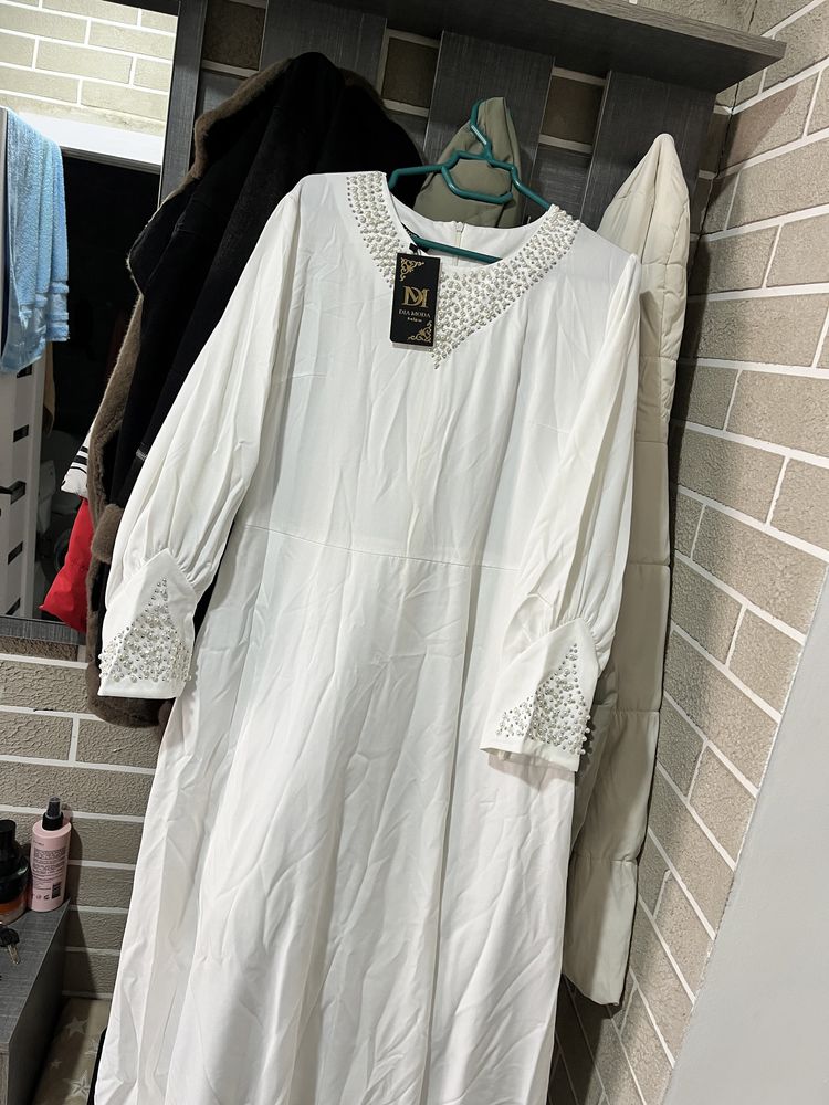 Платье белое на кыз узату , сырга салу