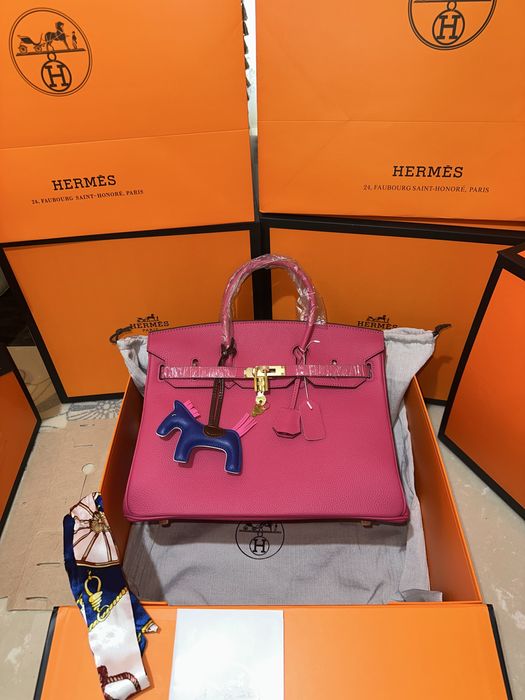 Geanta Hermes Birkin 35cm Roz/accesorii gold