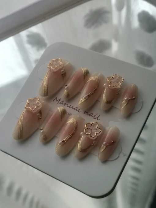 Press On Nails Sakura Migdală XS Unghii false