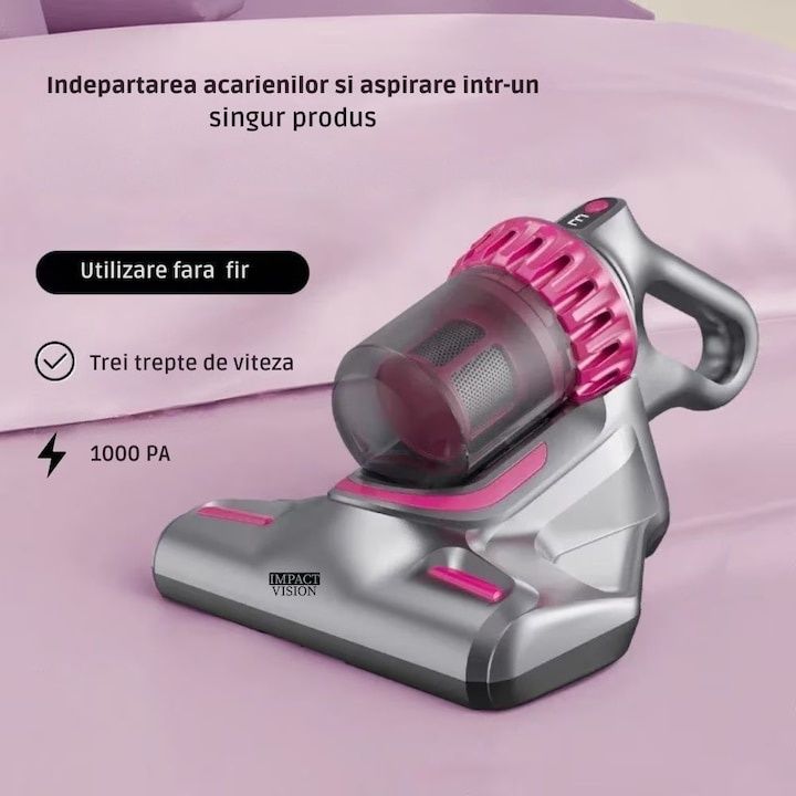 Aspirator vertical si portabil antiacarieni, Filtru Hepa, 4 in 1, 1000
