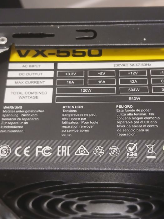 Блок питания Aero Cool VX550W