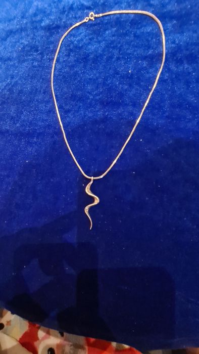 N lant colier argint 925 masiv,Germania, pandantiv țurțuri,44 cm