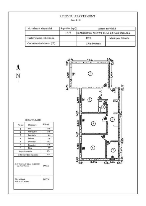 Apartament 3 camere-Oltenita-Calarasi