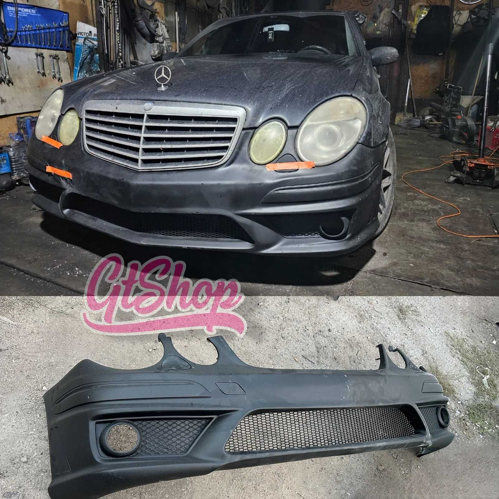 Бампер на Mercedes W211 (E-Class) стиль AMG 63 до рест / рест