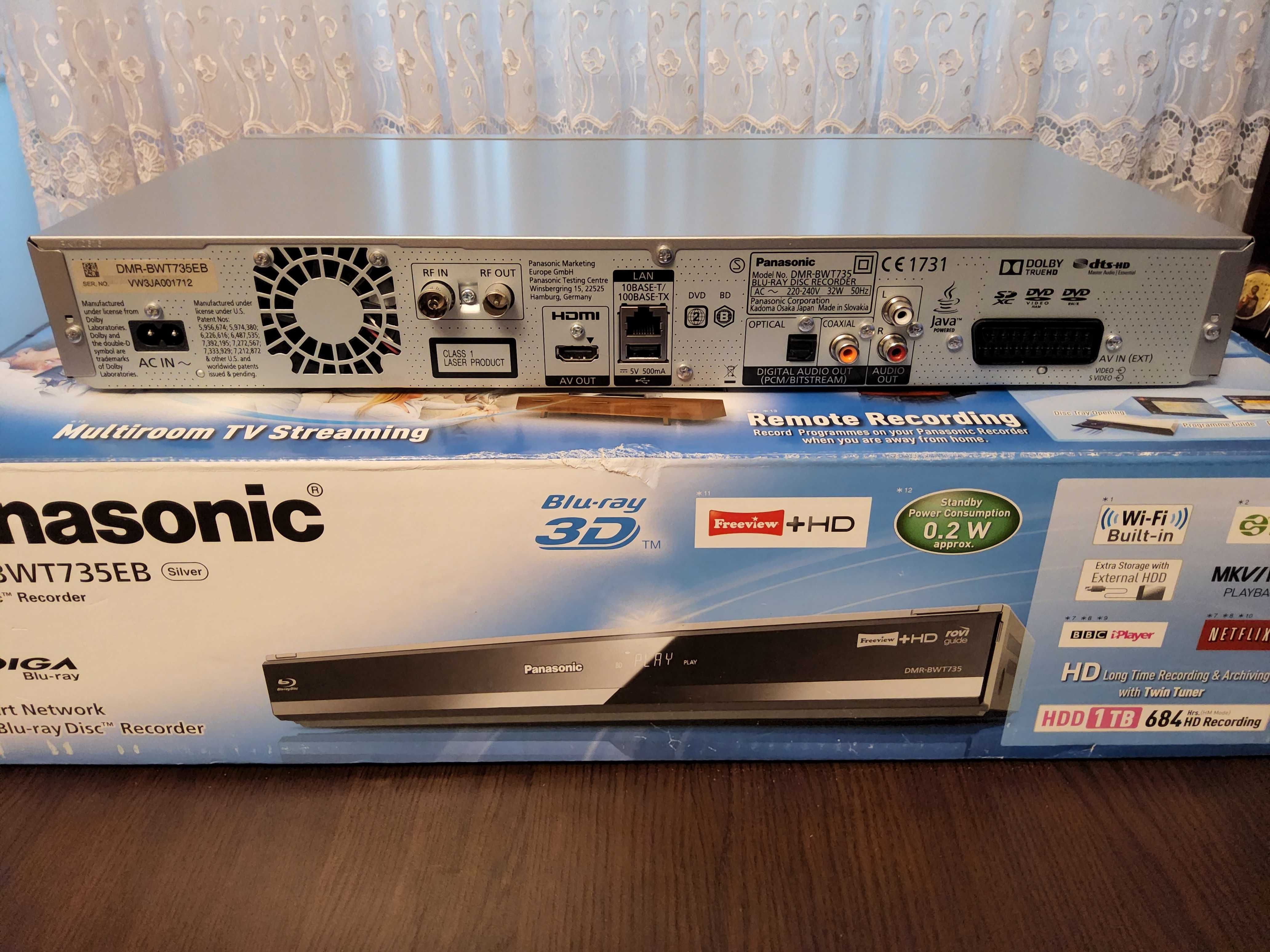 Panasonic DMR-BWT735EB 3D Blu-ray/DVD Recorder 1TB HDD ***NOU***