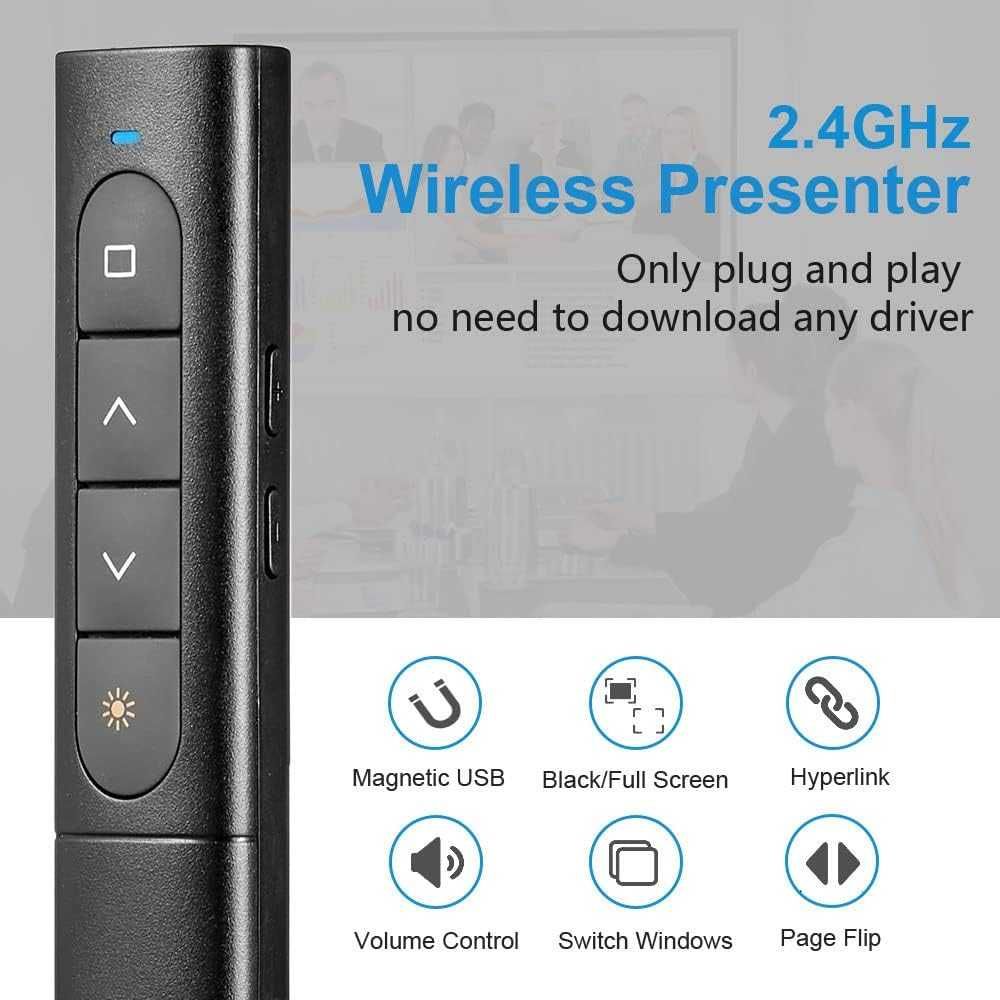 НОВО! Безжично USB/Type-C 2 в 1 дистанционно за презентации