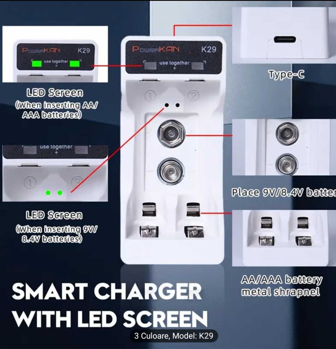 Incarcator universal PowerKan nou pt orice model de acumulator