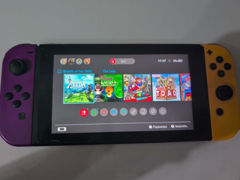 Nintendo Switch V1 + 3 игры + 2 кейса + чехол •
