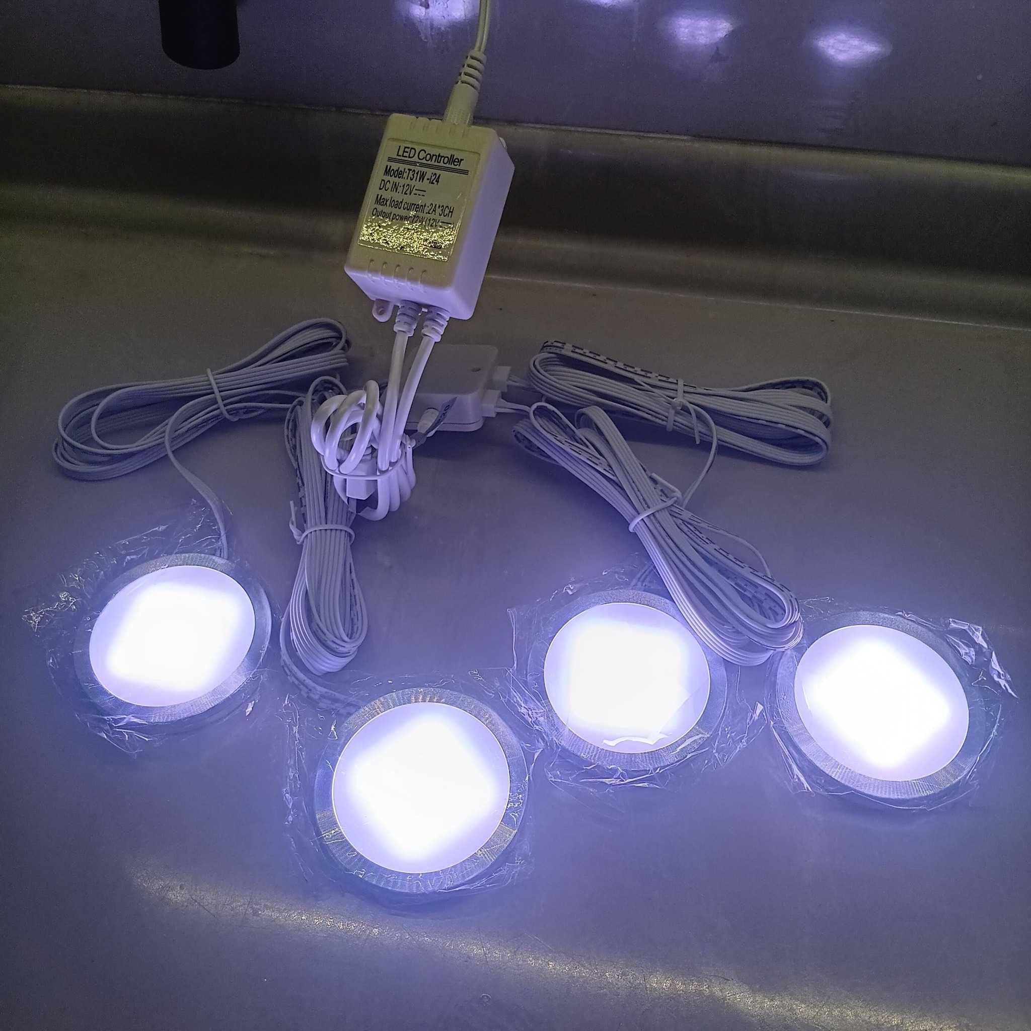 НОВИ! LED лунички за шкафове с дистанционно управление, 4 бр/к-кт