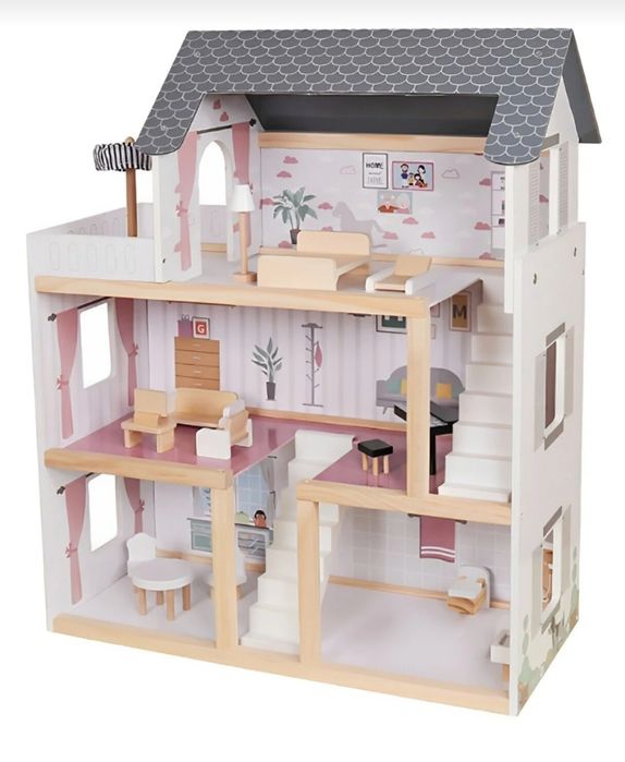 Casa papusi de lemn in cutie noua