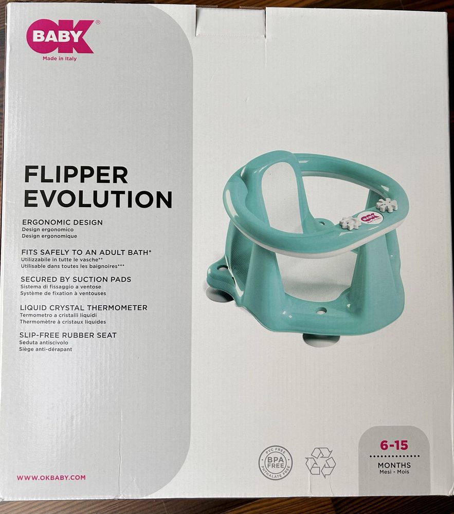 Scaun baie/ reductor cada Flipper Evolution OK Baby alb 6-15 luni