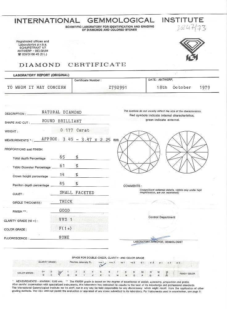 Diamante 0,07-0,14 ct., HRD/IGI  Antwerp 3716,6240,6247,9466,9467,9468