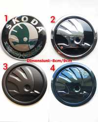 Set 2 embleme Logo Skoda Superb Octavia Rapid Capota Portbagaj 8/9cm