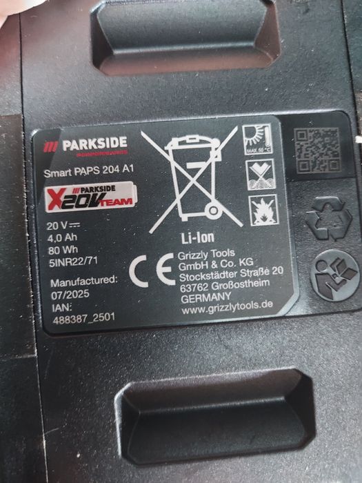 Acumulatori parkside 20V cu 4Ah smart