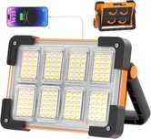 НОВ! LED акумулаторен прожектор с USB и соларно зареждане: