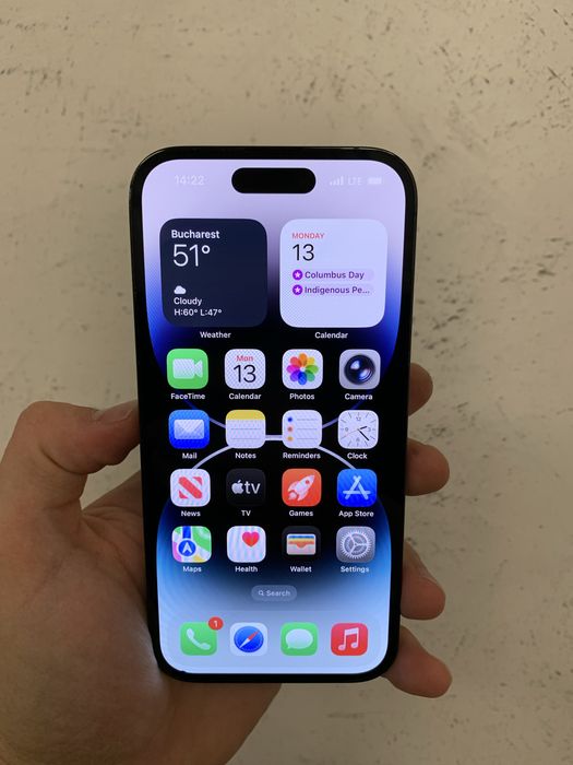IPhone 14 Pro Stare Impecabila Negru Space Black 128 GB cutie 95% bat