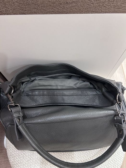 Чанта сива еко кожа