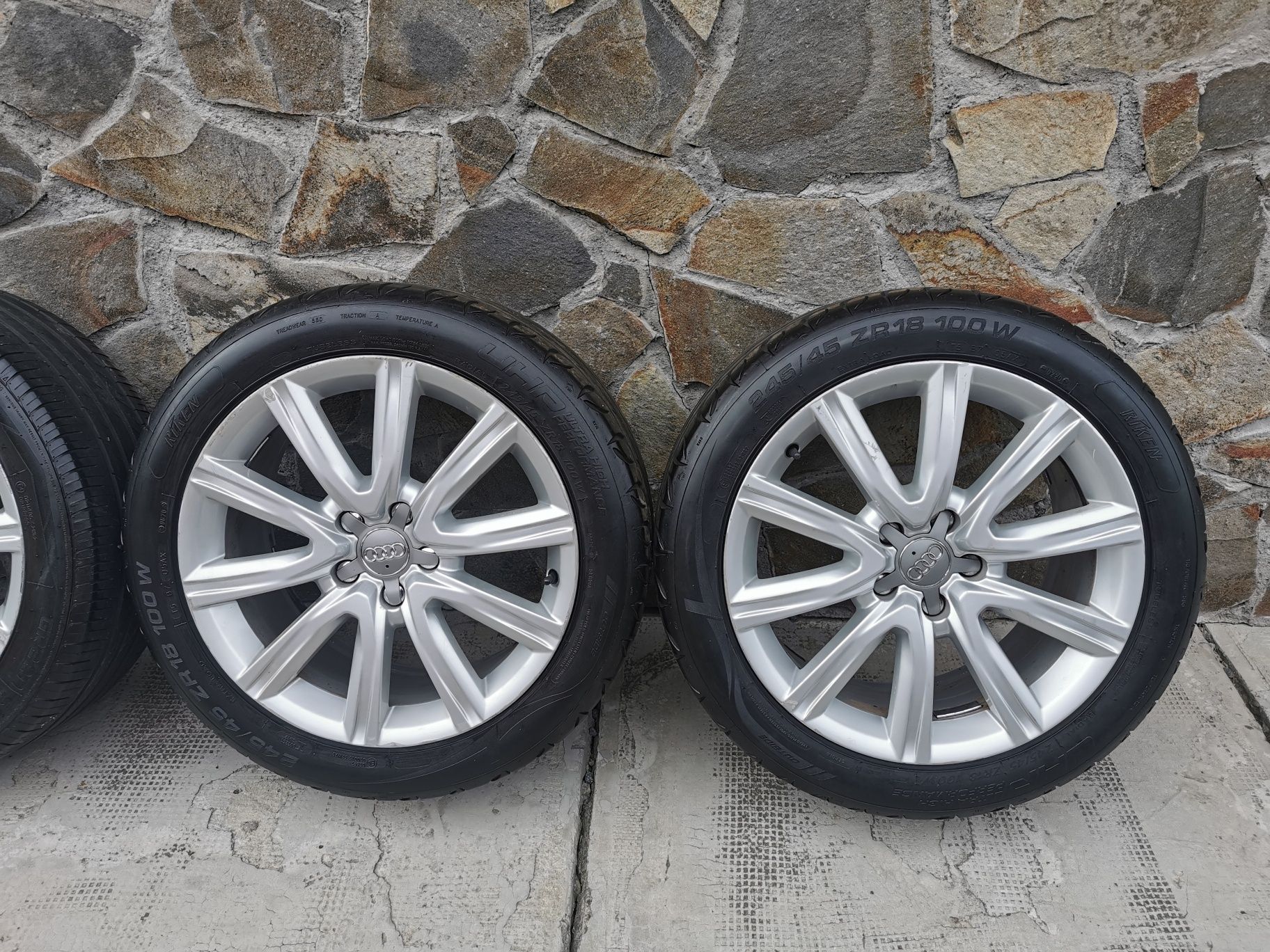 Jante originale Audi R18+cauciucuri vară 245/45/18