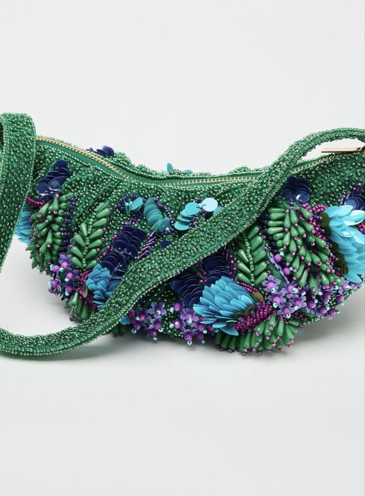 Чанта за рамо с мъниста Zara