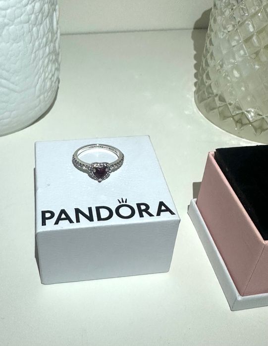 Inel Pandora red heart inel cu inimă roșie