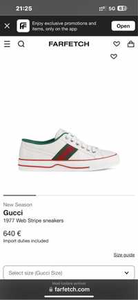 Tenesi   Gucci Tennis 1977 sneaker 9.5	nr44	27.5cm