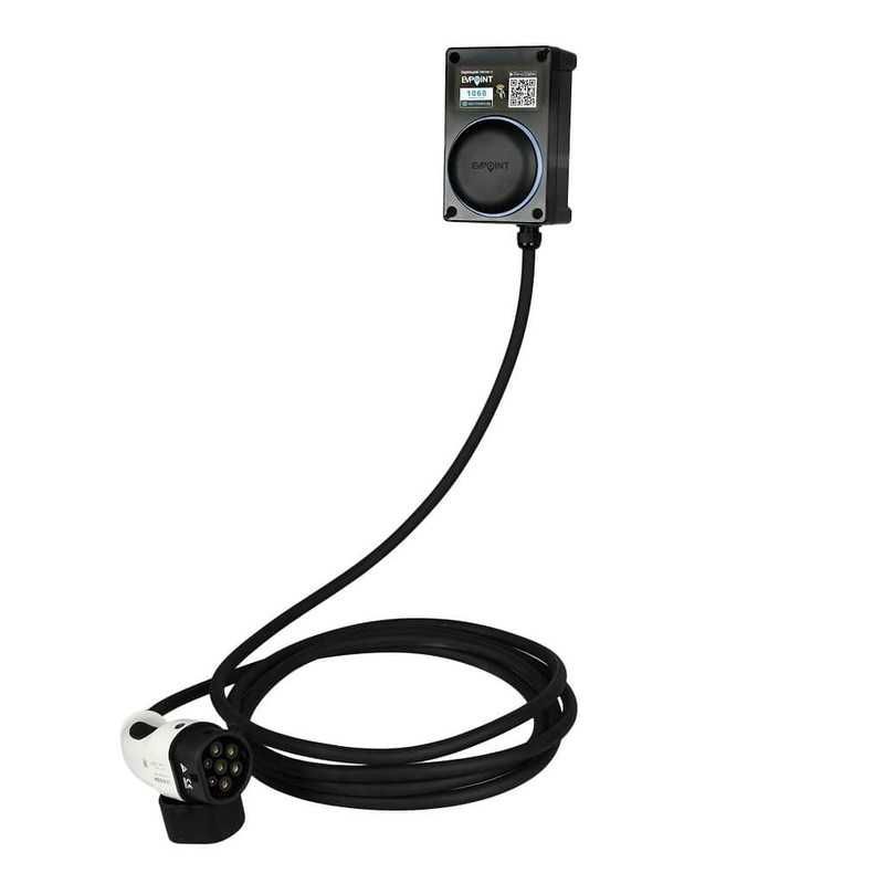 Зарядна станция EVPoint EV7 | 5м кабел Тип2 | 7.4 kW AC | черен цвят